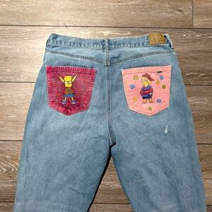 Custom Hand-Painted Simpsons Mom Jeans – American Eagle Size 12